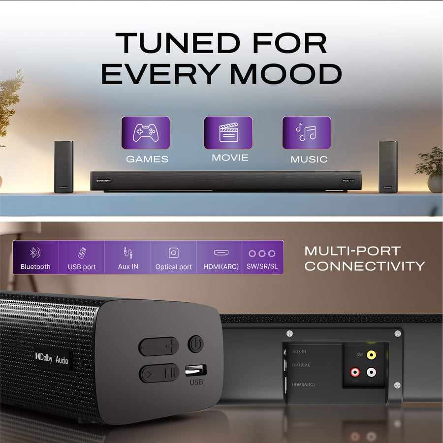 Crossbeats Blaze B1100 5.1 Dolby Home Theatre Soundbar sound bar price comparison image - view 5