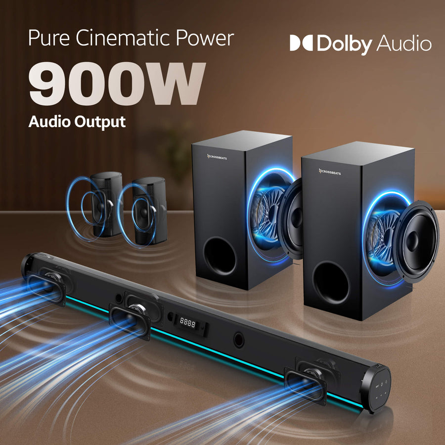 Crossbeats Blaze B2000 5.2 Channel Dolby Audio Home Theatre Soundbar sound bar price comparison image - view 4