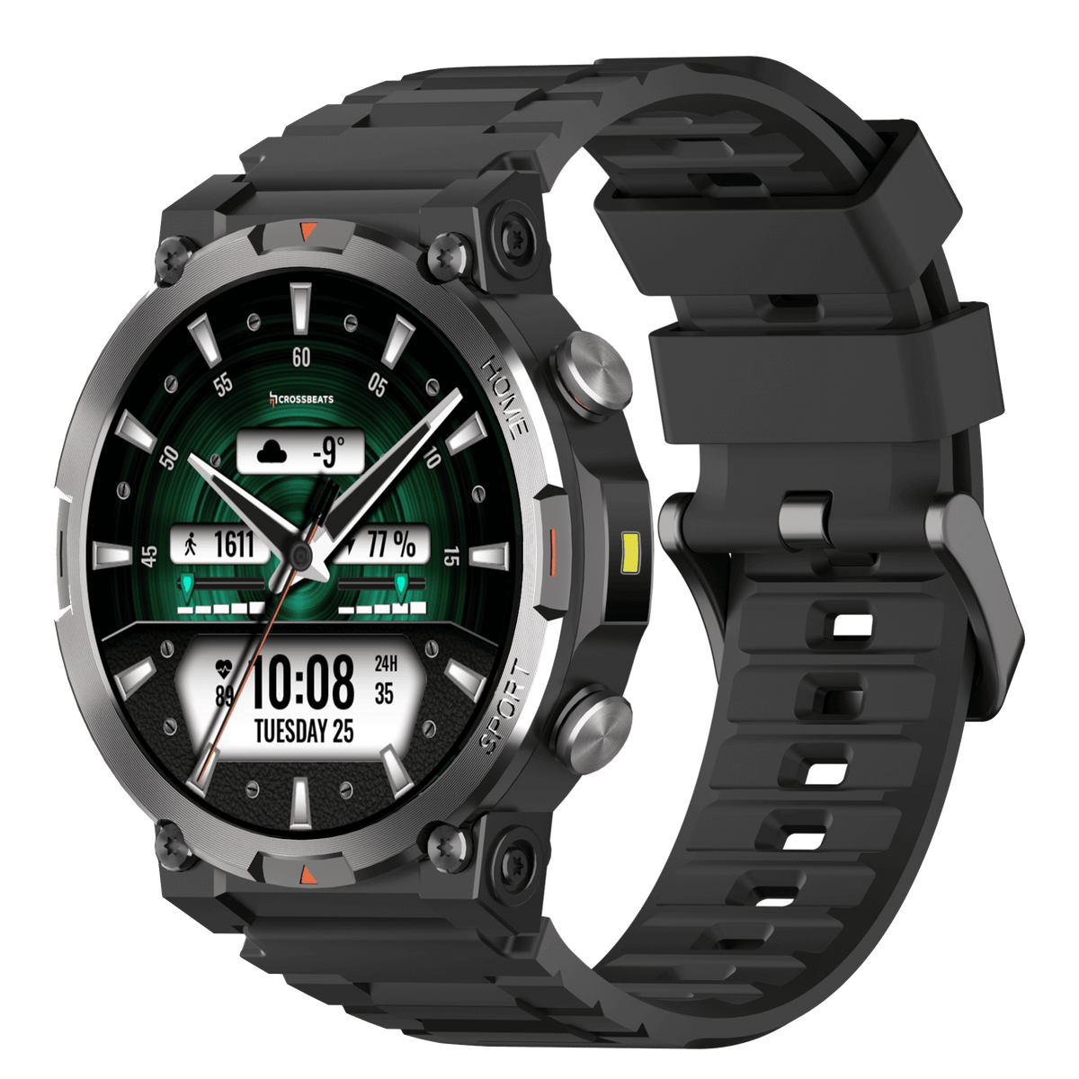 Noise turbo black smartwatch black stabilo strap regular