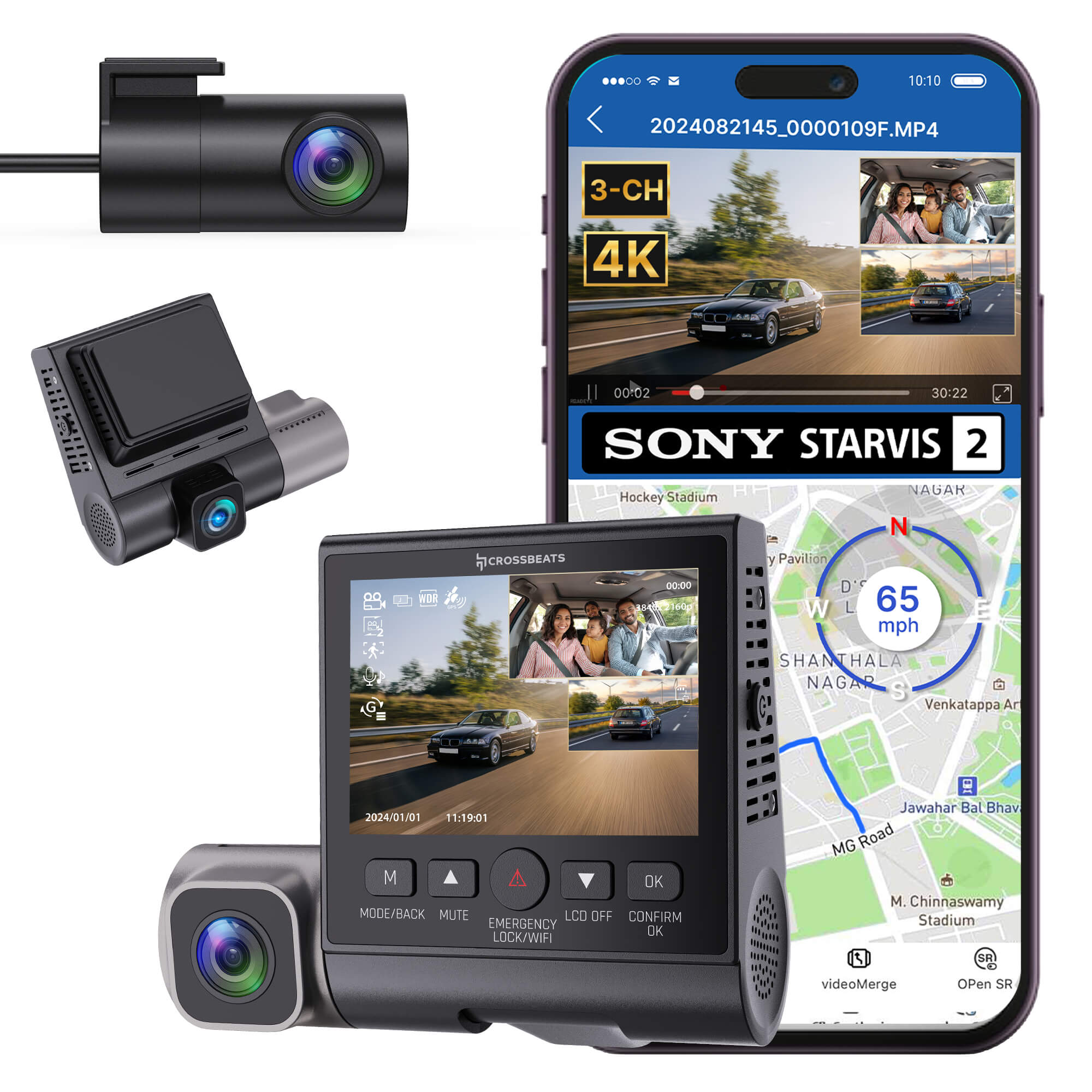 RoadEye DC04 (3Channel) Dashcam