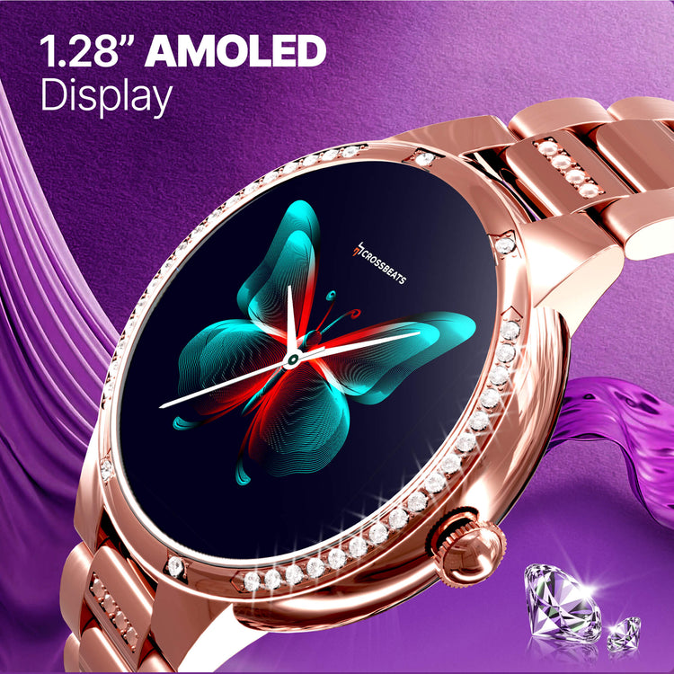 Diva | Round AMOLED Smartwatch for Women | Precious Stone Bezel ...