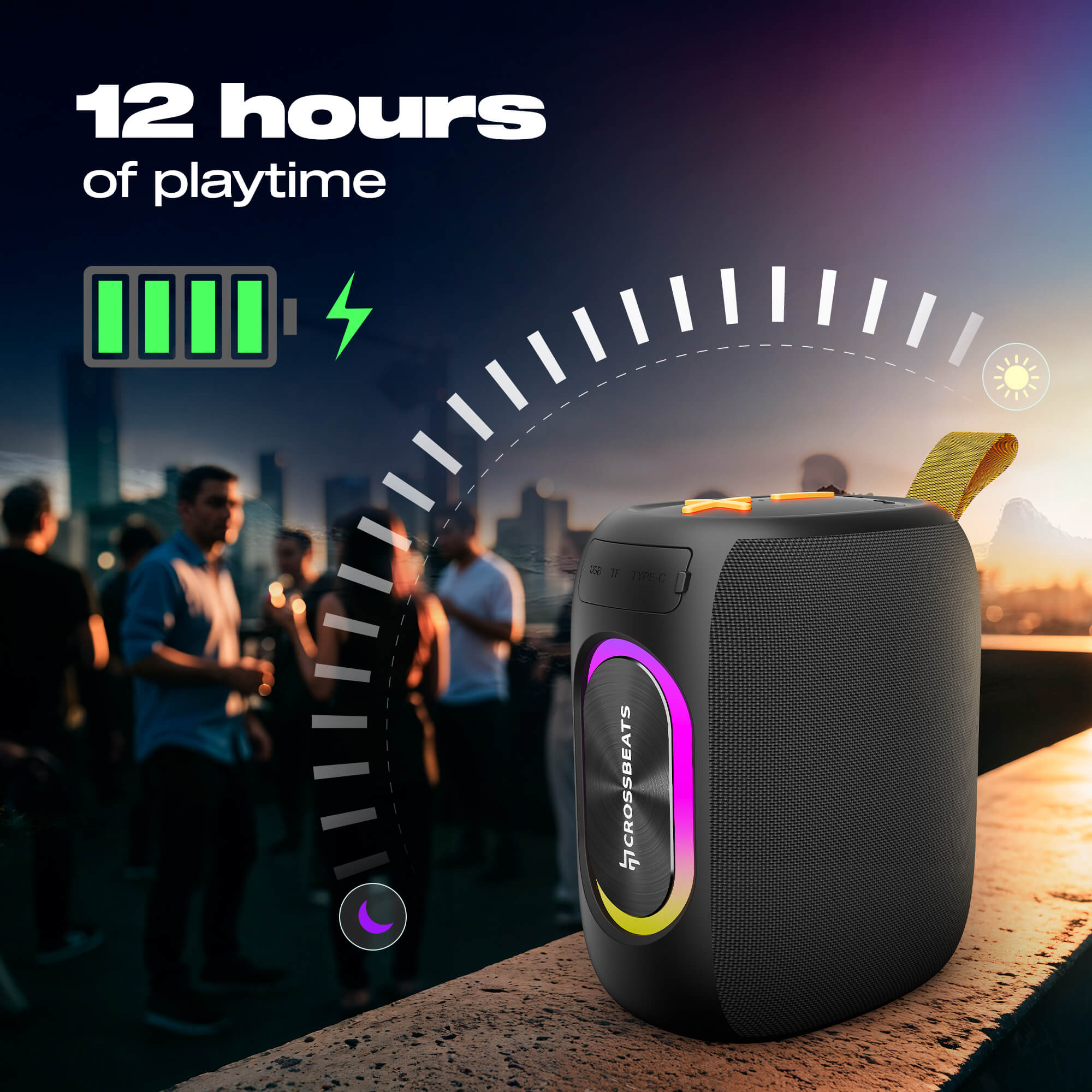 Jam Box Bluetooth Speaker | 20W Sound, TWS Pairing & Karaoke Mode