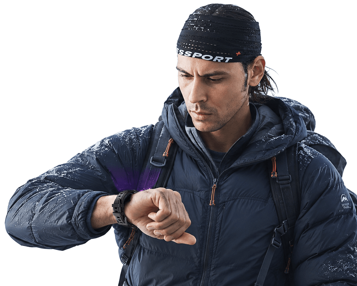 Runner checking watch