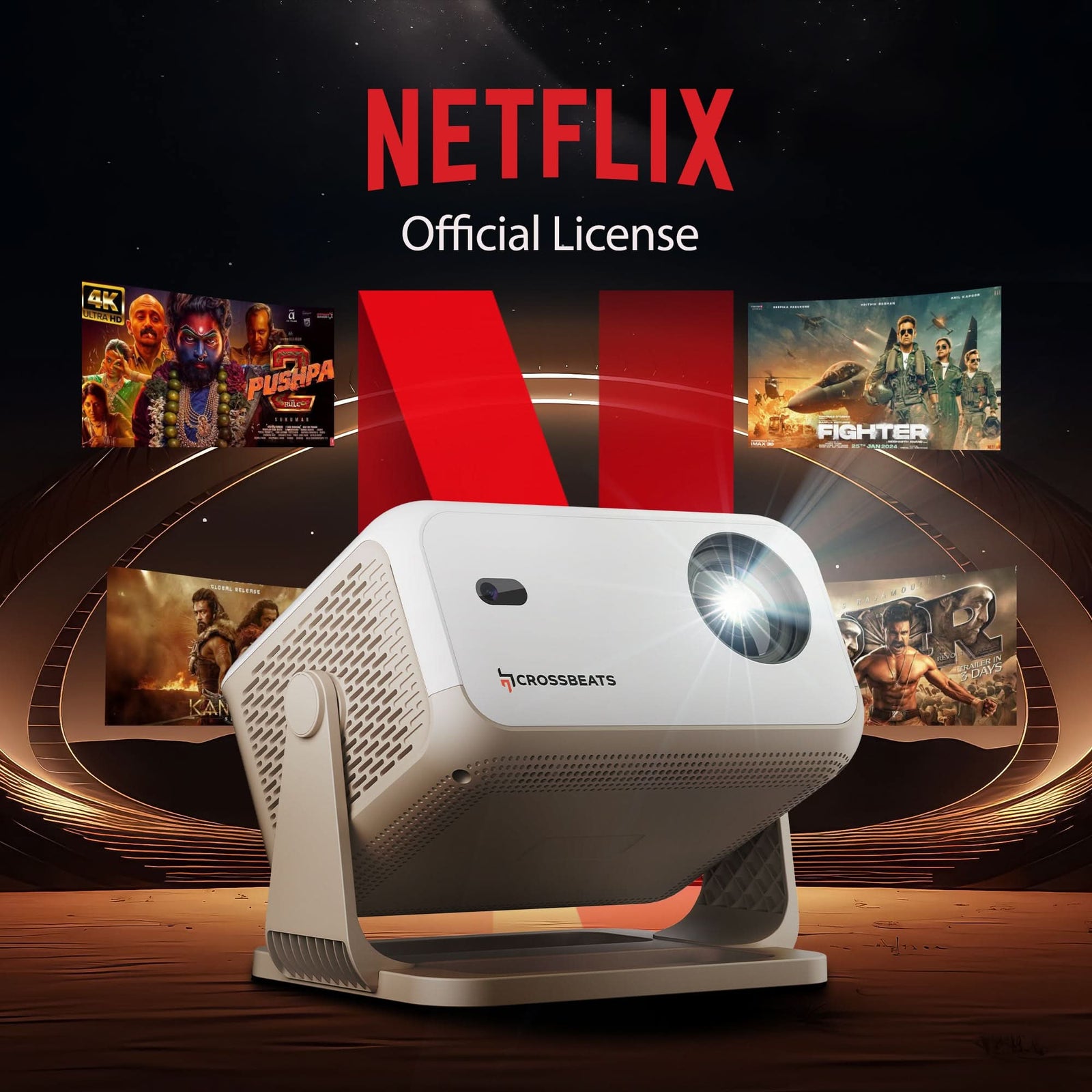 Crossbeats Lumex Flix unboxed with remote and cables